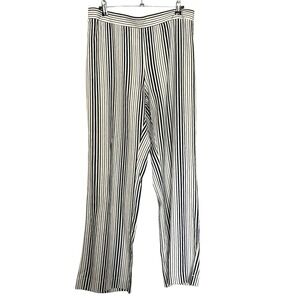 New Directions‎ Women's Size XL Beige Navy Linen Pull On Wide Leg Pants